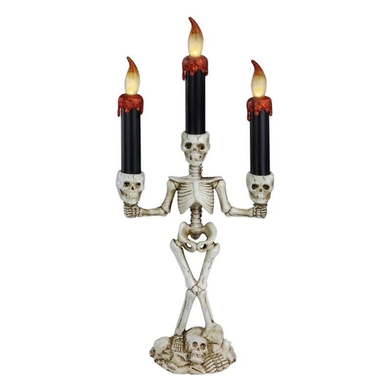 LED Dripping Skeleton Halloween Candelabra