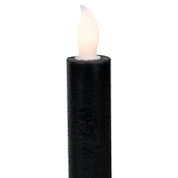 Black LED Flickering Taper Candles, Set of 4