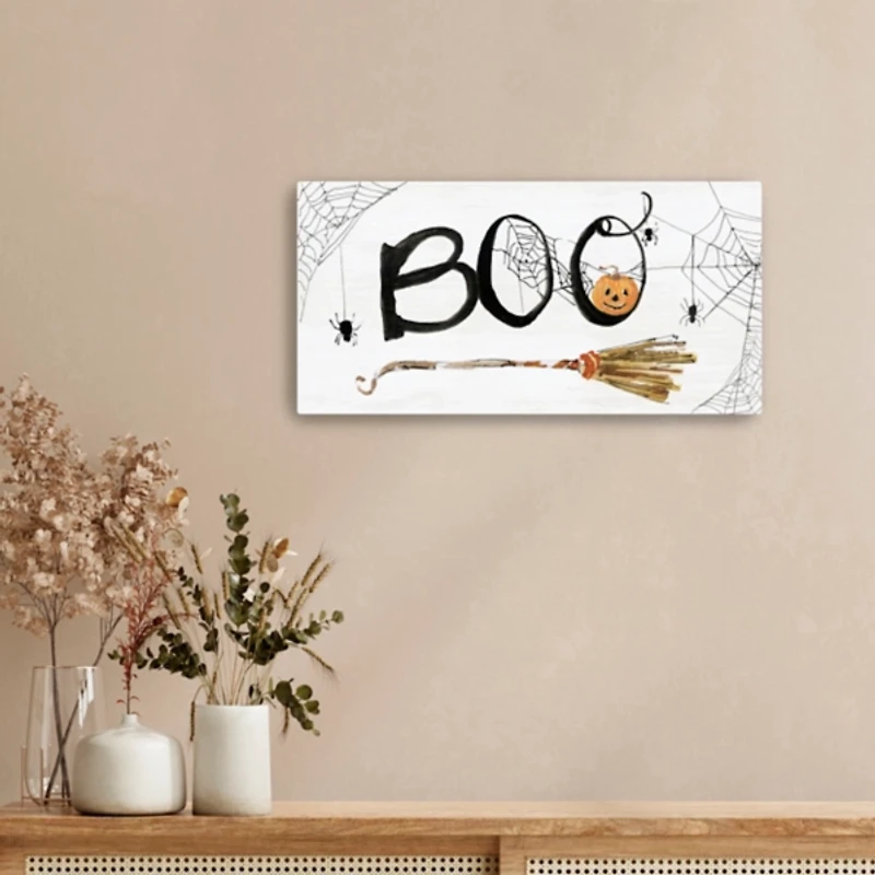 Boo Broomstick Canvas Art Print