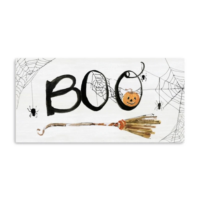 Boo Broomstick Canvas Art Print