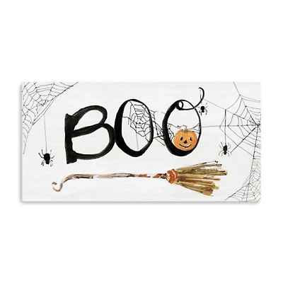 Boo Broomstick Canvas Art Print