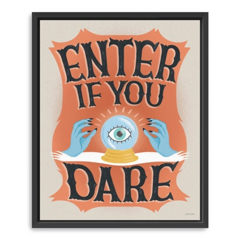 Enter If You Dare Framed Canvas Art Print