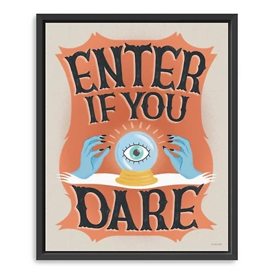 Enter If You Dare Framed Canvas Art Print