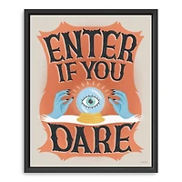 Enter If You Dare Framed Canvas Art Print