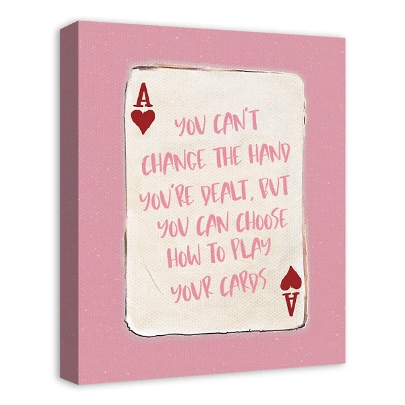 Pink Playing Card Canvas Art Print
