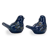 LED Blue Bird Ceramic Figurines