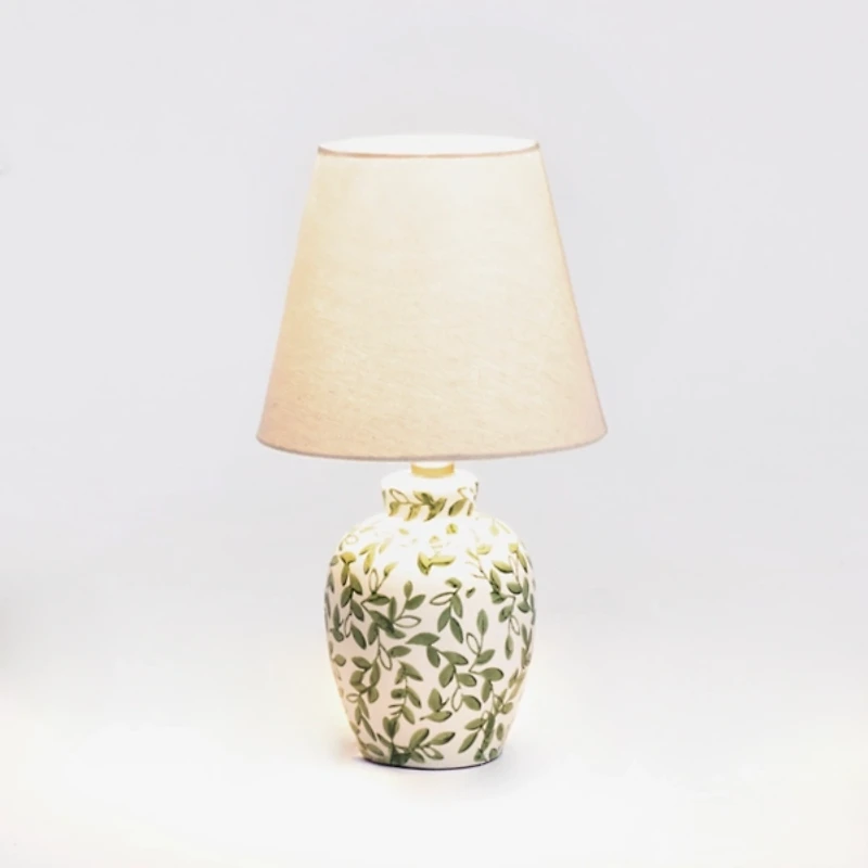 Green Floral Ceramic Table Lamp