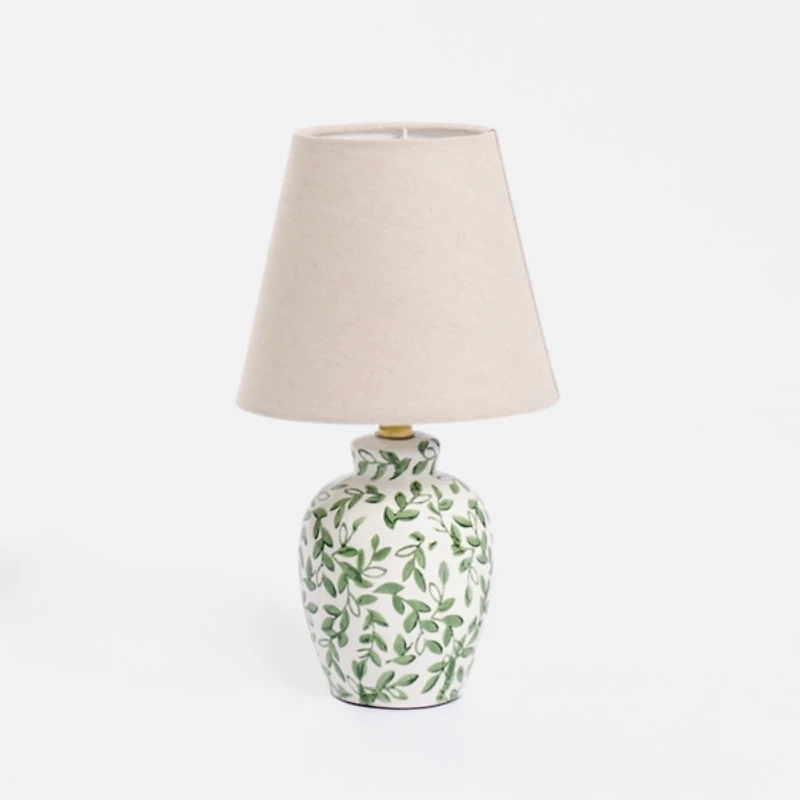 Green Floral Ceramic Table Lamp