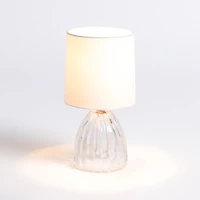 Clear Glass Ribbed Dome Mini Table Lamp