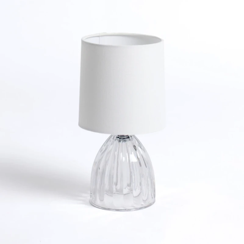 Clear Glass Ribbed Dome Mini Table Lamp