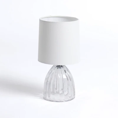 Clear Glass Ribbed Dome Mini Table Lamp