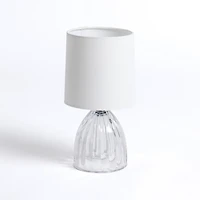 Clear Glass Ribbed Dome Mini Table Lamp