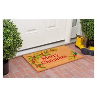 Merry Christmas Holly Vine Doormat