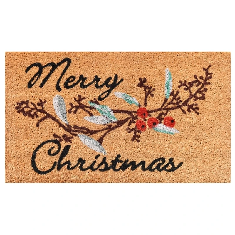 Merry Christmas Berries Doormat