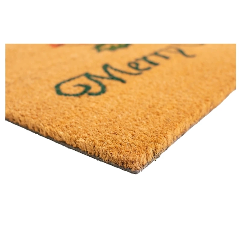 Merry Christmas Holly Sprig Doormat