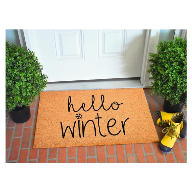 Hello Winter Coir Doormat