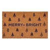 Christmas Tree Merry + Bright Coir Doormat