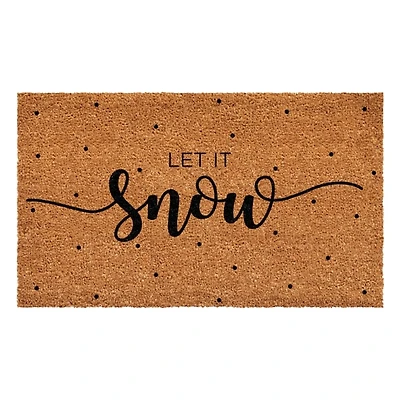 Let it Snow Polka Dot Coir Doormat