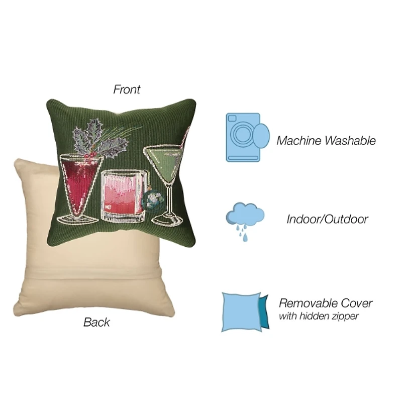 Christmas Cocktails Pillow