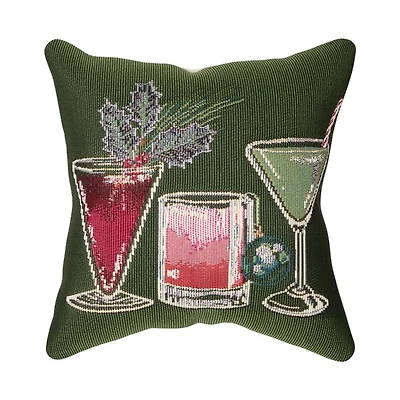 Christmas Cocktails Pillow