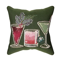Christmas Cocktails Pillow