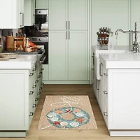 Joy Coastal Wreath Christmas Accent Rug