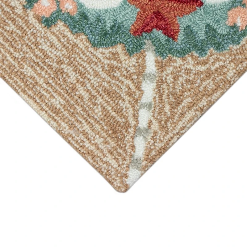 Joy Coastal Wreath Christmas Accent Rug