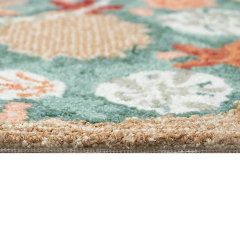 Joy Coastal Wreath Christmas Accent Rug