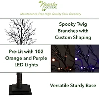 LED Black Twig Halloween Tree, 5 ft.