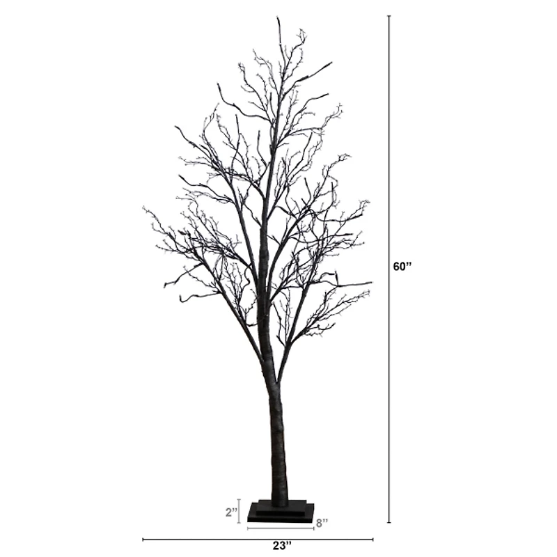 LED Black Twig Halloween Tree, 5 ft.