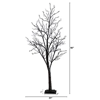 LED Black Twig Halloween Tree, 5 ft.