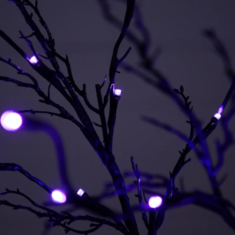 LED Black Twig Halloween Tree, 5 ft.