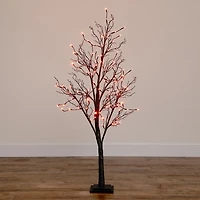 LED Black Twig Halloween Tree, 5 ft.