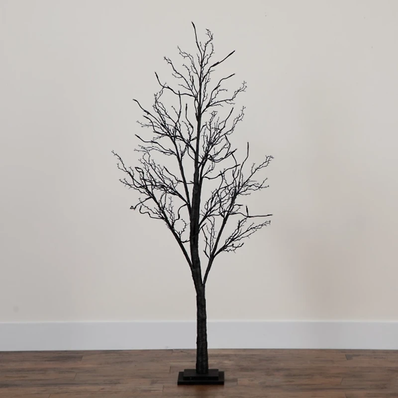 LED Black Twig Halloween Tree, 5 ft.