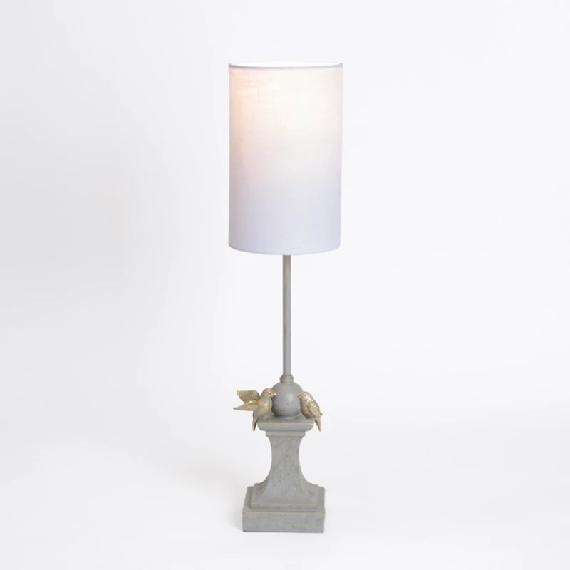 Gray Perched Birds Buffet Lamp