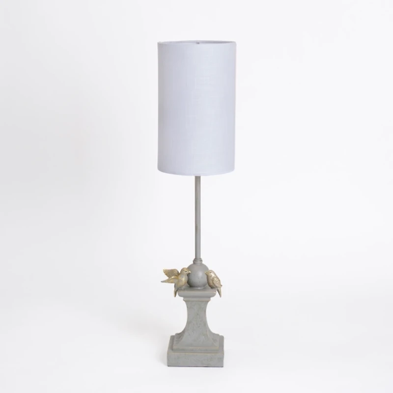 Gray Perched Birds Buffet Lamp