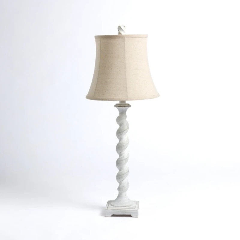 Whitewash Spiral Buffet Lamp