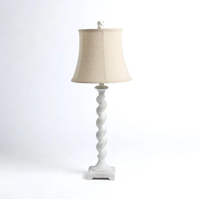 Whitewash Spiral Buffet Lamp