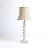 Whitewash Spiral Buffet Lamp