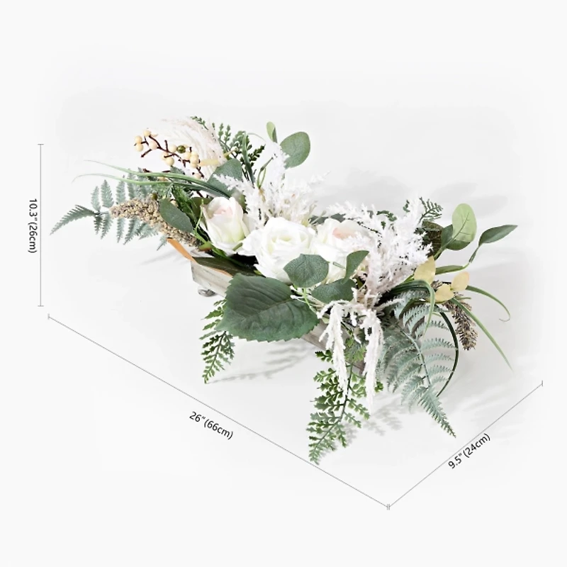 White Rose Fern Plant Arrangement