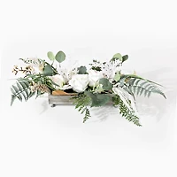 White Rose Fern Plant Arrangement