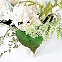 Hydrangea Arrangement in White Planter