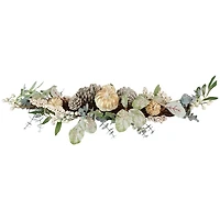 Neutral Pumpkins and Pinecones Swag