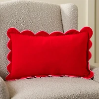 Love Script Scalloped Edge Pillow