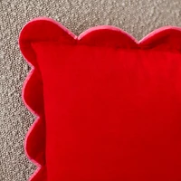 Love Script Scalloped Edge Pillow