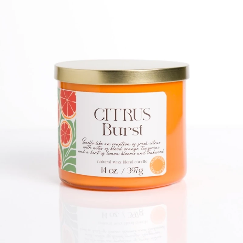 Citrus Burst 14 oz. Gold Lid 3-Wick Jar Candle