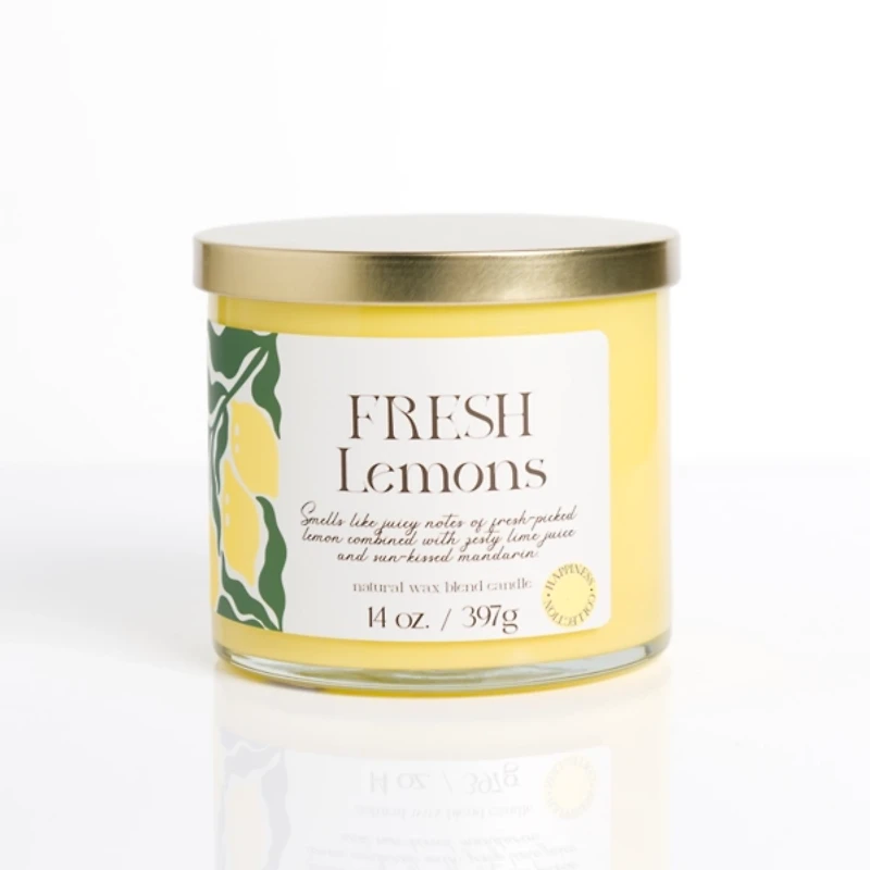 Fresh Lemons 14 oz. Gold Lid 3-Wick Jar Candle