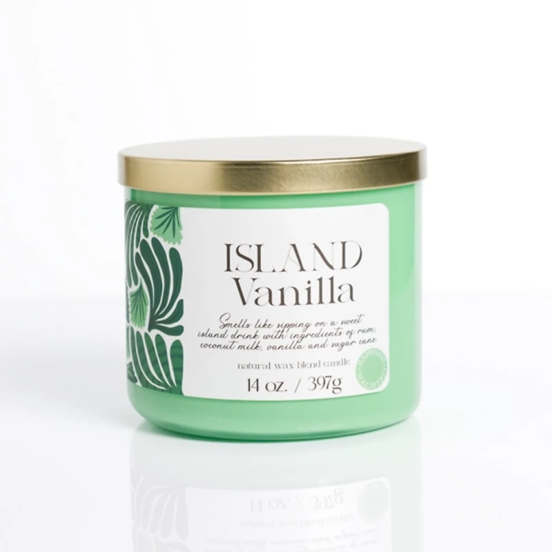 Island Vanilla 14 oz. Gold Lid 3-Wick Jar Candle