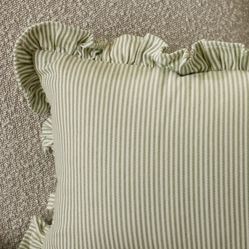 Sage Jane Striped Ruffle Lumbar Pillow