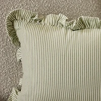 Sage Jane Striped Ruffle Lumbar Pillow
